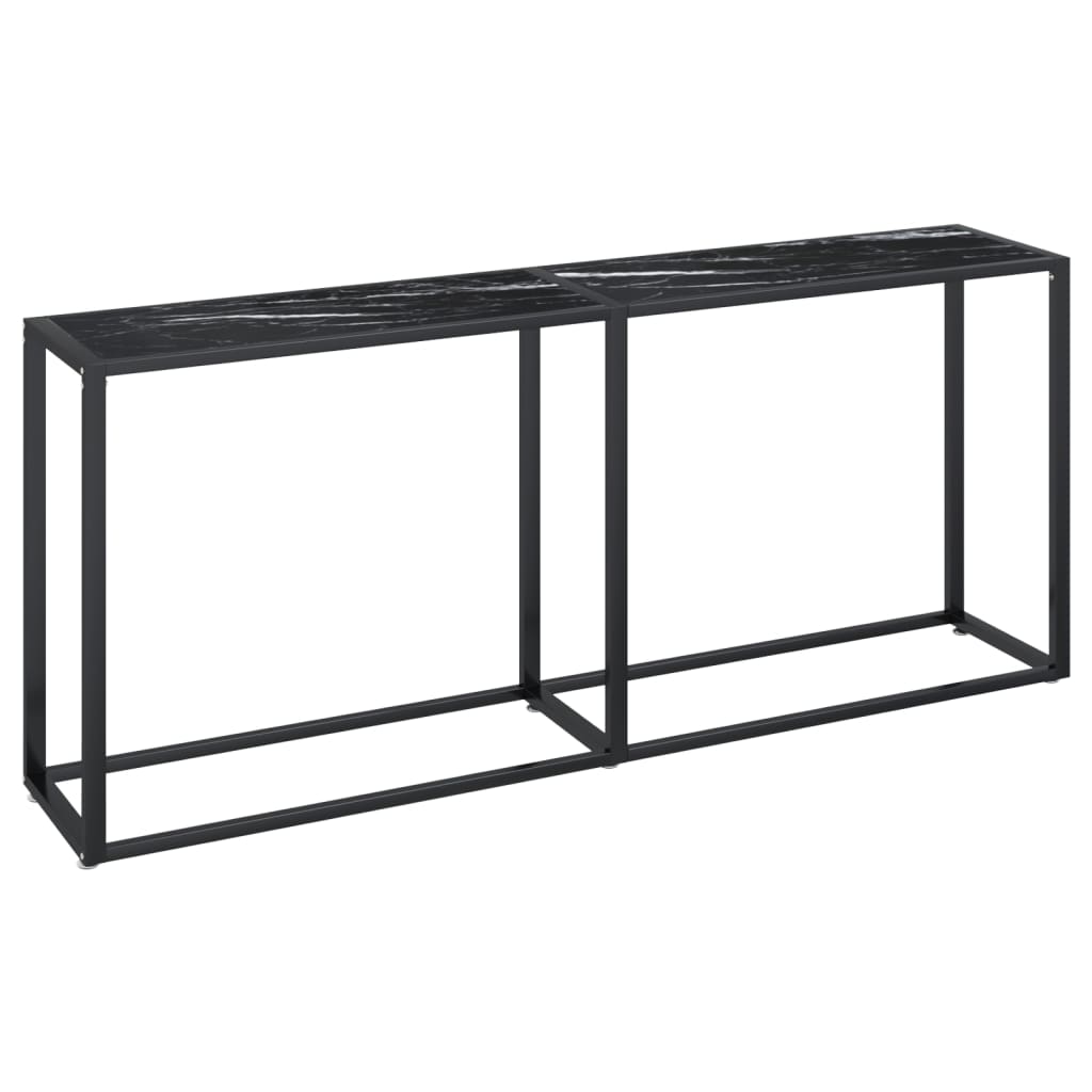 Thumbnail - vidaXL Konsolentisch Schwarz Marmor-Optik 180x35x75,5 cm Hartglas