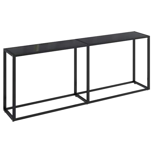 vidaXL konsoollaud, must, 200 x 35 x 75,5 cm, karastatud klaas