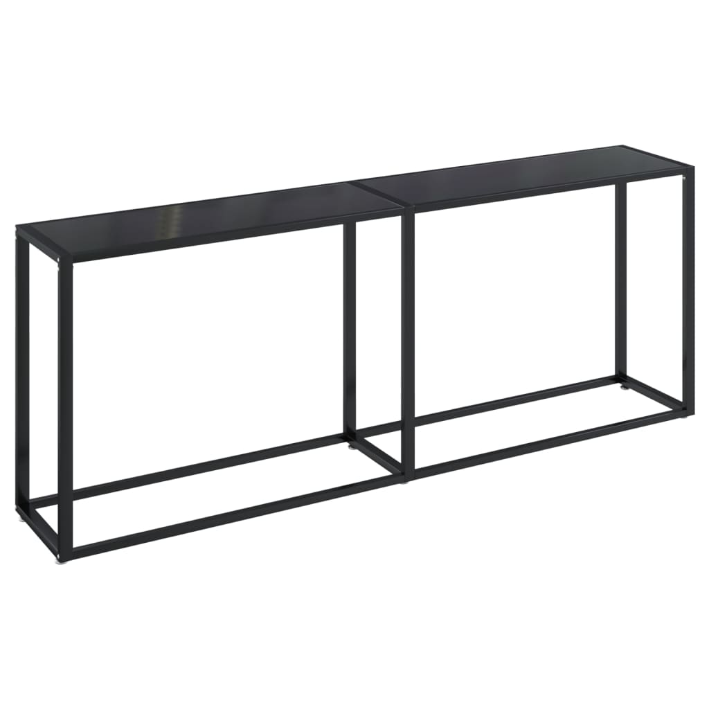 Image of vidaXL Console Table Black 200x35x75.5cm Tempered Glass