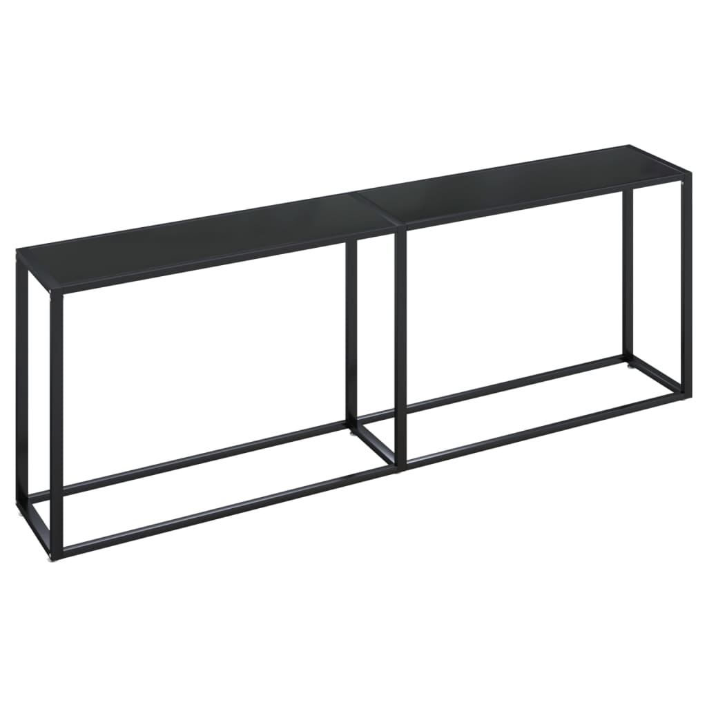 Image of vidaXL Console Table Black 220x35x75.5cm Tempered Glass