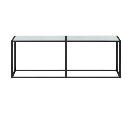 vidaXL Wandtafel 220x35x75,5 cm gehard glas witmarmerkleurig