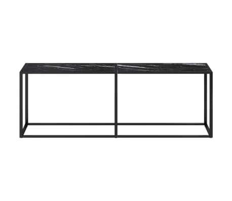 vidaXL Wandtafel 220x35x75,5 cm gehard glas zwartmarmerkleurig