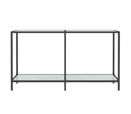vidaXL konsoles galdiņ&scaron;, 140x35x75,5 cm, balts, rūdīts stikls