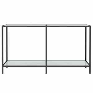 vidaXL konsoles galdiņ&scaron;, 140x35x75,5 cm, balts, rūdīts stikls