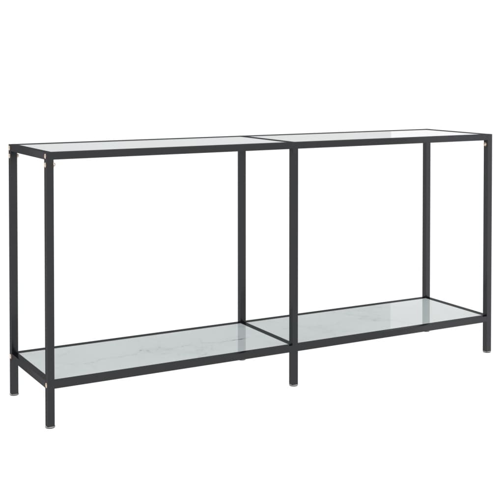 vidaXL Konzolový stolek bílý 160 x 35 x 75,5 cm tvrzené sklo