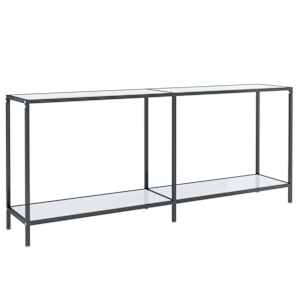 vidaXL konsoollaud, valge, 180 x 35 x 75,5 cm, karastatud klaas