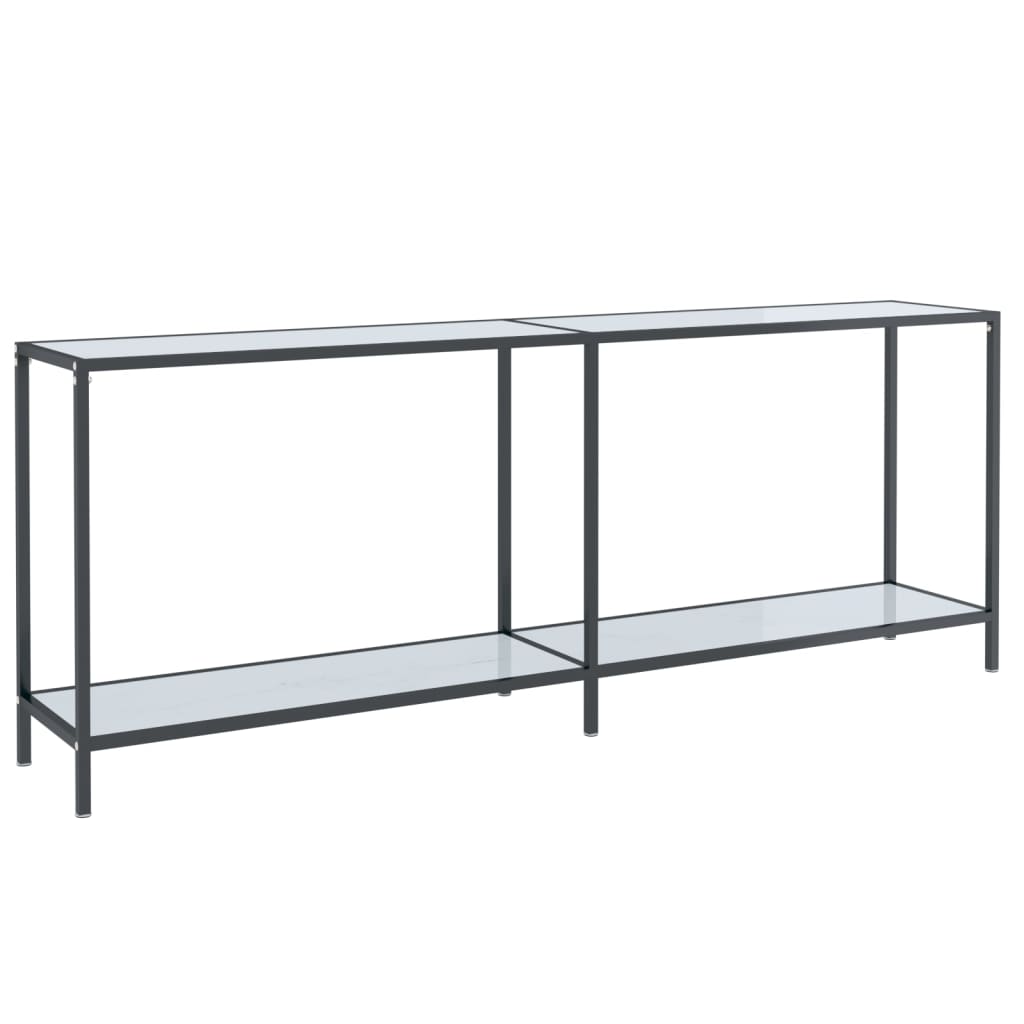 vidaXL Konzolový stolek bílý 200 x 35 x 75,5 cm tvrzené sklo