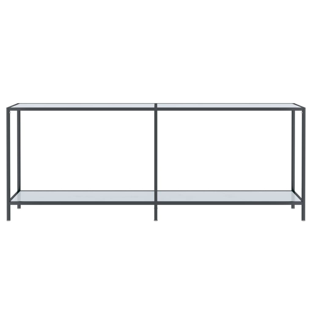 vidaXL Table console Blanc 200x35x75,5 cm Verre trempé