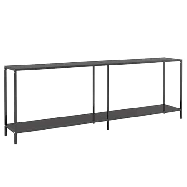 vidaXL konsoollaud, must, 220 x 35 x 75,5 cm, karastatud klaas