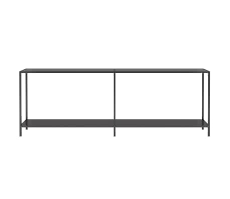 vidaXL Console Table Black 220x35x75.5 cm Tempered Glass