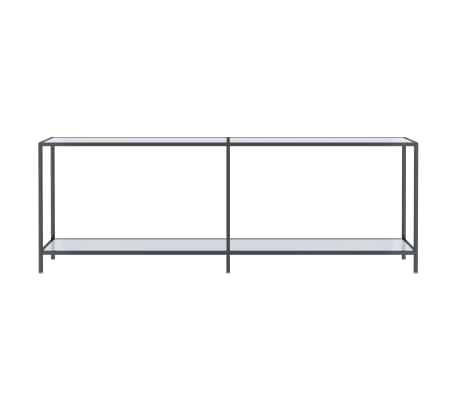 vidaXL Console Table White 220x35x75.5 cm Tempered Glass