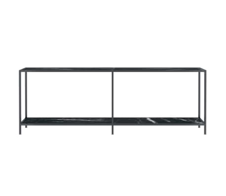 vidaXL Tavolo Consolle Nero 220x35x75,5 cm in Vetro Temperato