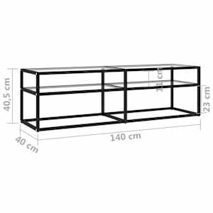 TV stolek průhledný 140 x 40 x 40,5 cm tvrzené sklo - obrázek 6