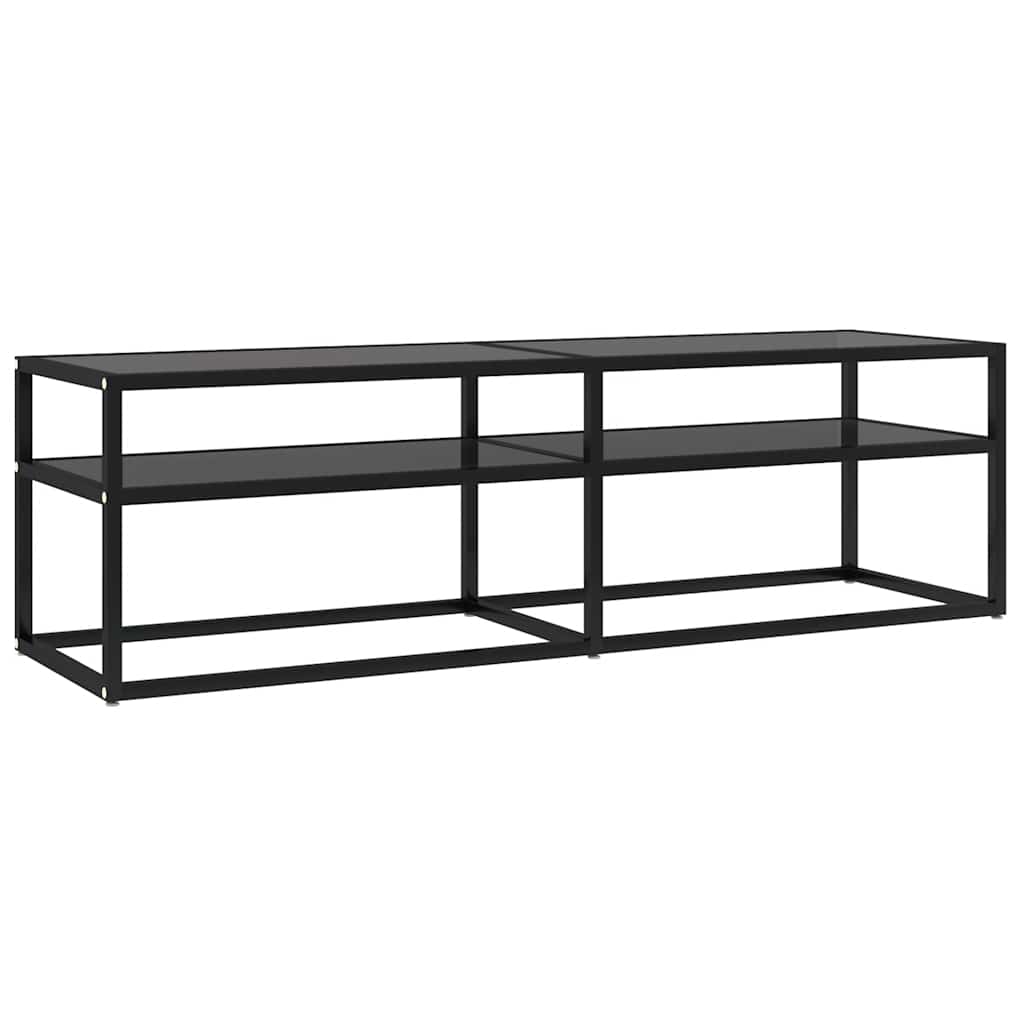 vidaXL TV stolek ÄŤernĂ˝ 140 x 40 x 40,5 cm tvrzenĂ© sklo