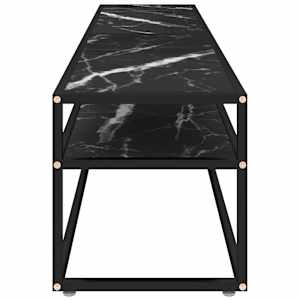 TV stolek černý mramor 180 x 40 x 40,5 cm tvrzené sklo - obrázek 4