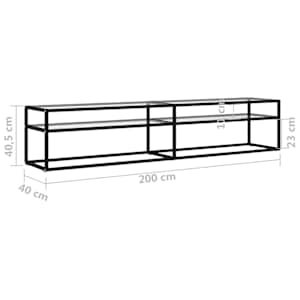 TV stolek průhledný 200 x 40 x 40,5 cm tvrzené sklo - obrázek 6