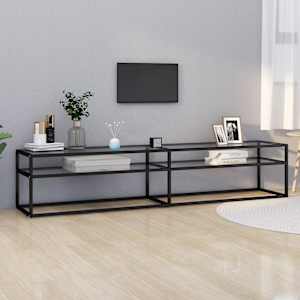 TV stolek průhledný 200 x 40 x 40,5 cm tvrzené sklo - obrázek 1