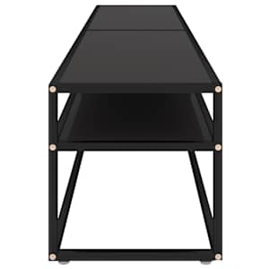 TV stolek černý 200 x 40 x 40,5 cm tvrzené sklo - obrázek 4