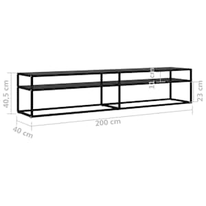 TV stolek černý 200 x 40 x 40,5 cm tvrzené sklo - obrázek 6