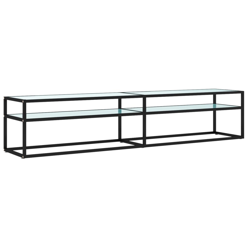 vidaXL TV stolek bĂ­lĂ˝ mramor 200 x 40 x 40,5 cm tvrzenĂ© sklo