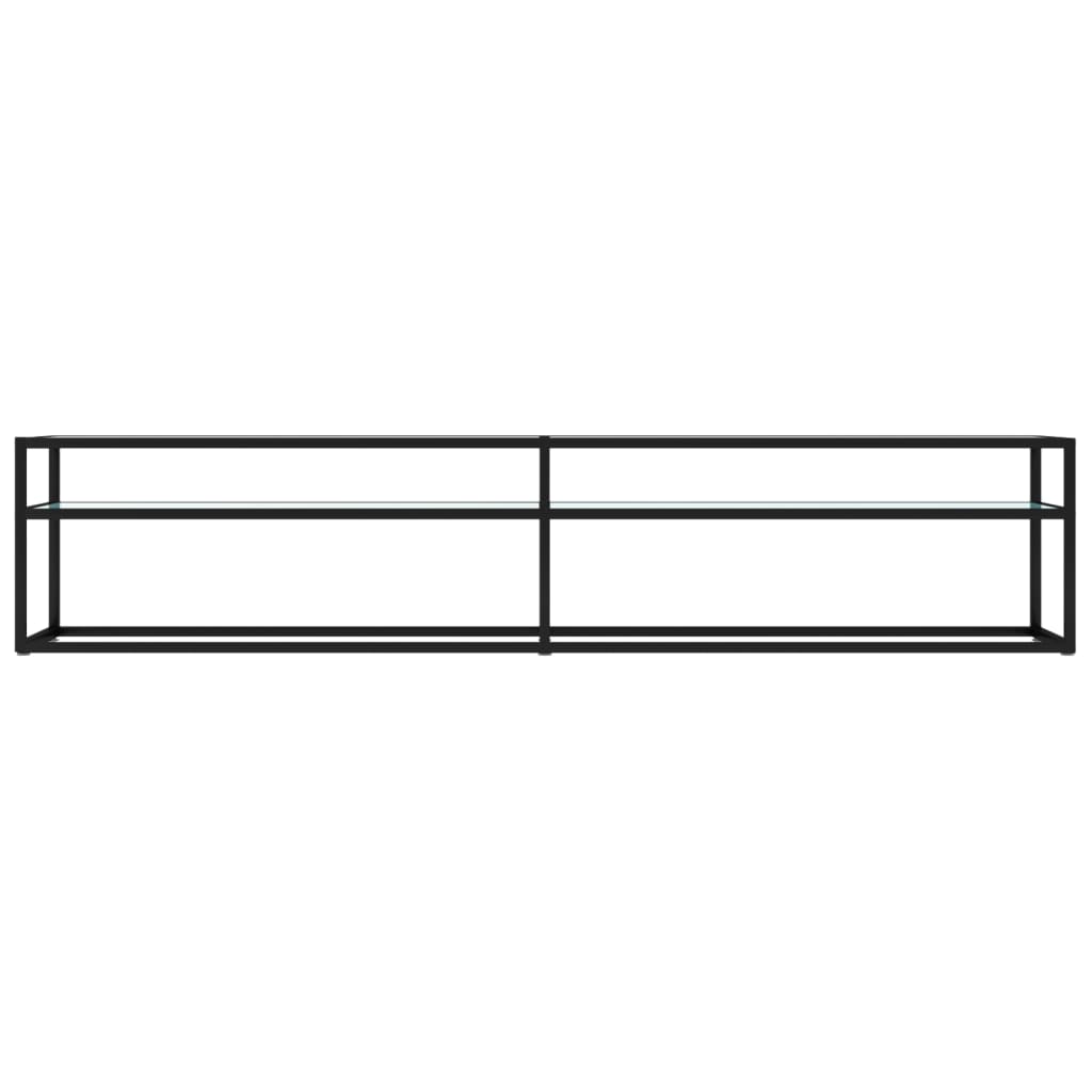vidaXL Tv-meubel 200x40x40,5 cm gehard glas witmarmerkleurig afbeelding