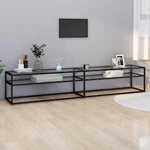 TV omarica prozorna 220x40x40,5 cm kaljeno steklo