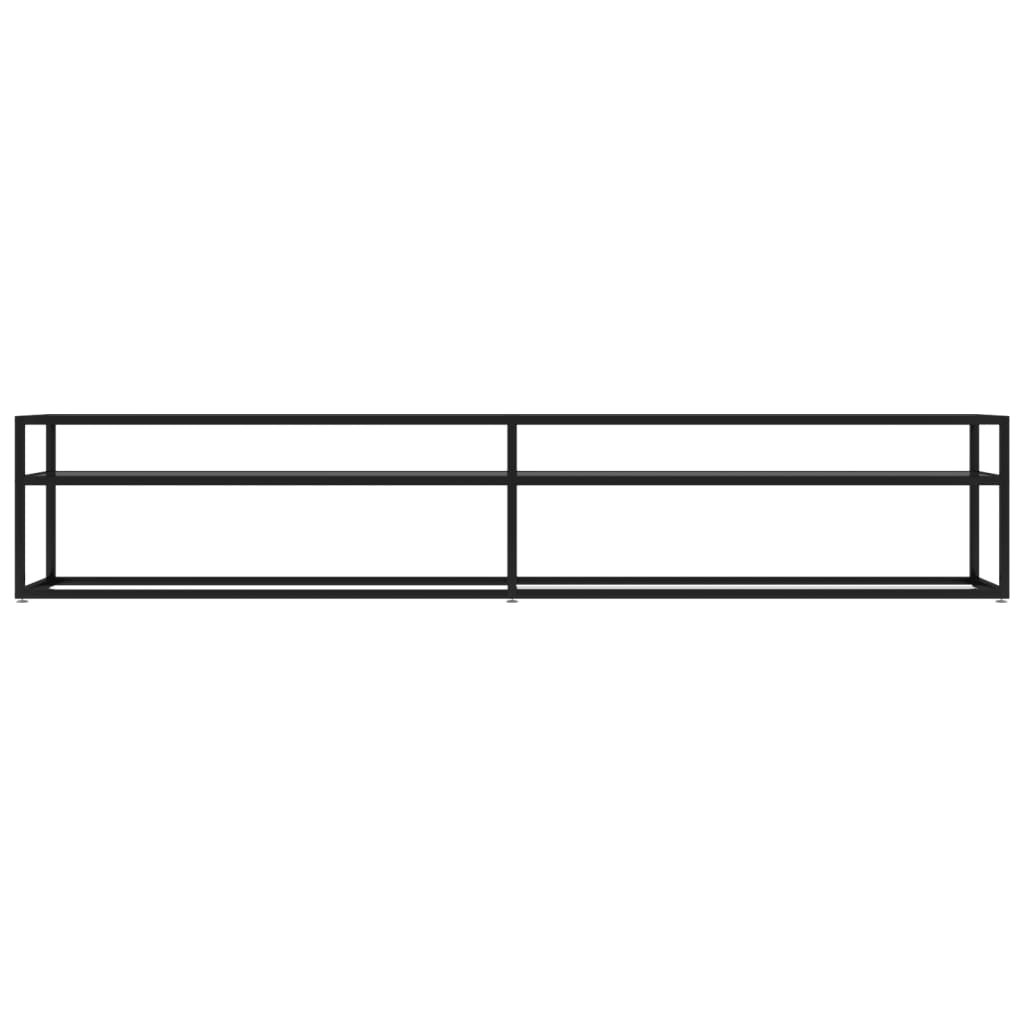 vidaXL Tv-meubel 220x40x40,5 cm gehard glas zwart afbeelding