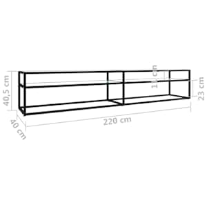 TV stolek bílý mramor 220 x 40 x 40,5 cm tvrzené sklo - obrázek 7