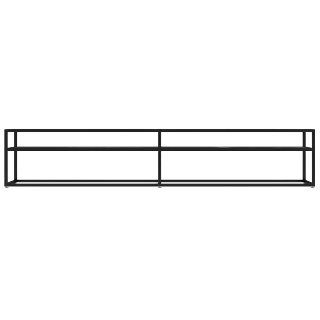 vidaXL Tv-meubel 220x40x40,5 cm gehard glas zwartmarmerkleurig afbeelding