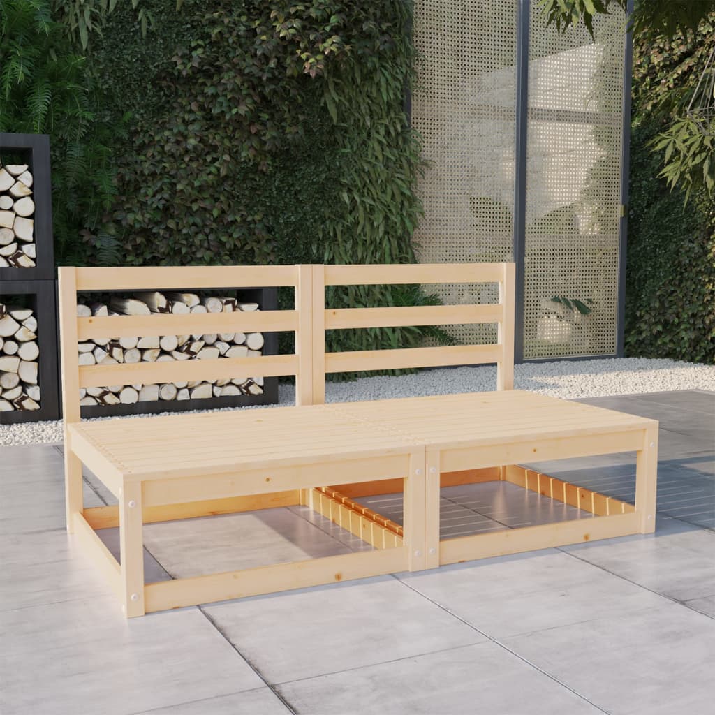 vidaXL Canapea de grădină cu 2 locuri, lemn masiv de pin vidaXL