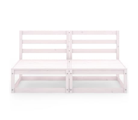 vidaXL Canap&eacute; &agrave; 2 places de jardin Blanc Bois de pin solide