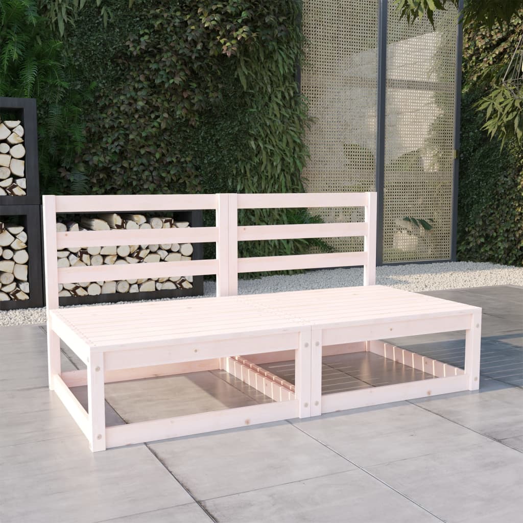 2-Sitzer-Gartensofa Weiß Kiefer Massivholz kaufen