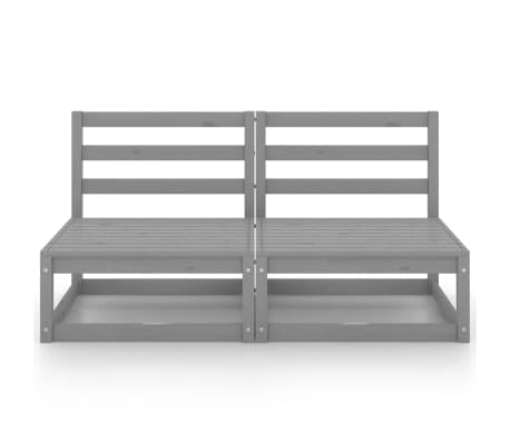 vidaXL 2-seters hagesofa grå heltre furu