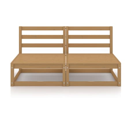 vidaXL Sof&aacute; de jard&iacute;n de 2 plazas marr&oacute;n miel madera maciza de pino