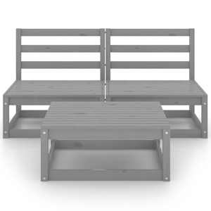 vidaXL Hagesofagruppe 3 deler gr&aring; heltre furu