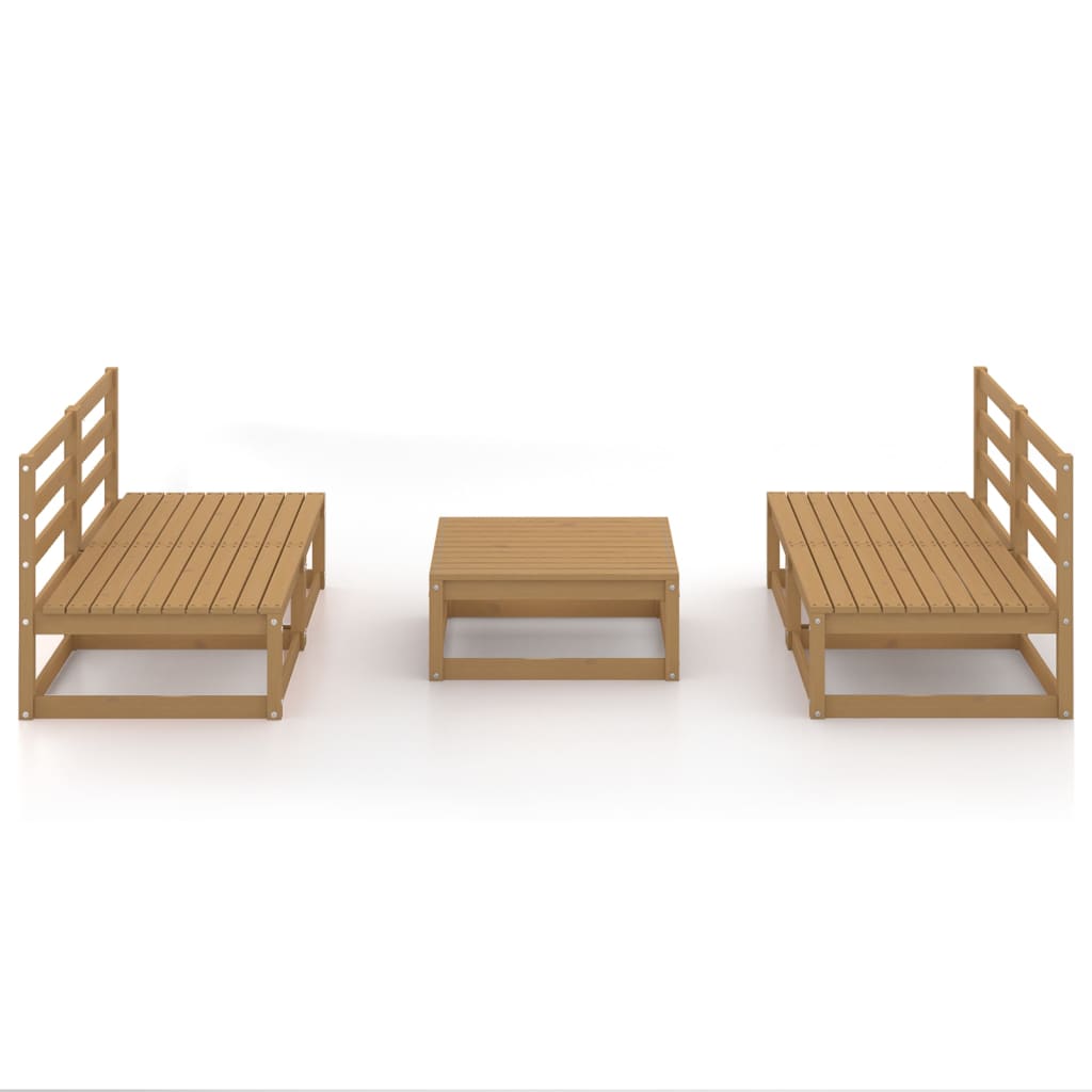

vidaXL 5-delige Loungeset massief grenenhout honingbruin