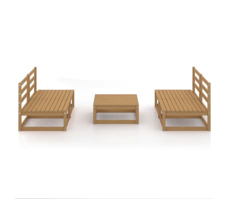 vidaXL Sodo poilsio baldų komplektas, 5 dalių, medaus rudas, pu&scaron;is