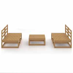 vidaXL Sodo poilsio baldų komplektas, 5 dalių, medaus rudas, pu&scaron;is