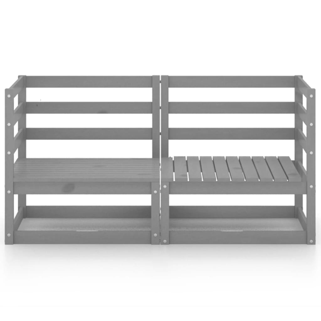 vidaXL Tuinbank 2-zits massief grenenhout grijs afbeelding