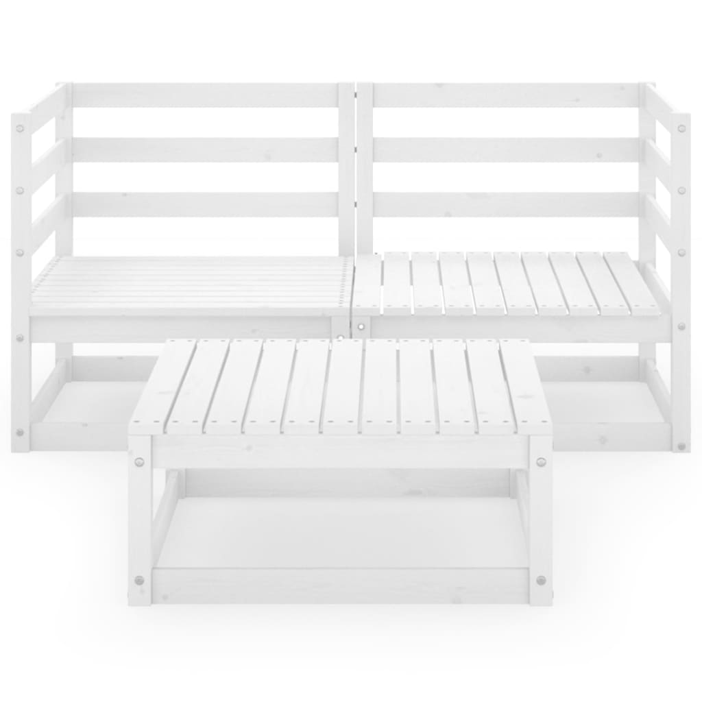 

vidaXL 3-delige Loungeset massief grenenhout wit