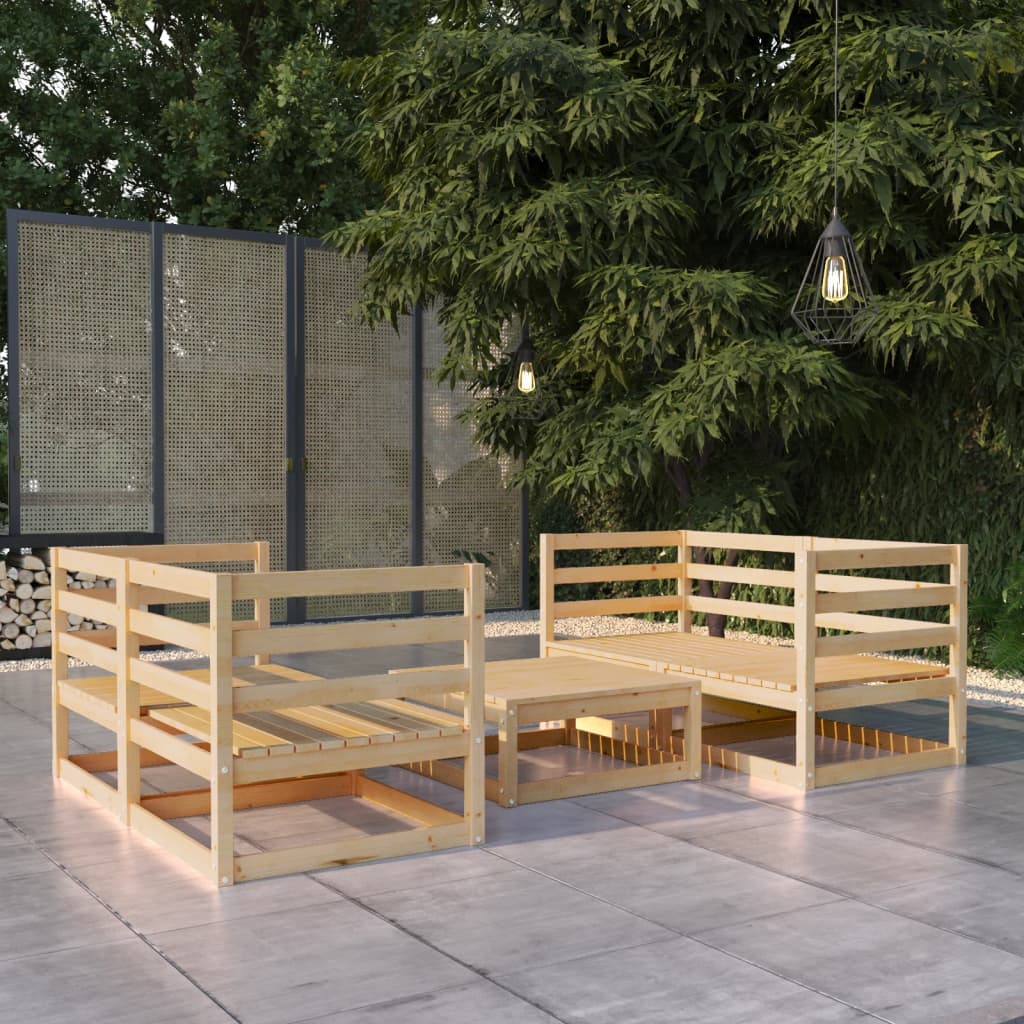 vidaXL 5-tlg. Garten-Lounge-Set Massivholz Kiefer