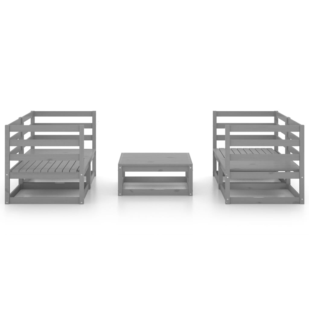 

vidaXL 5-delige Loungeset massief grenenhout grijs