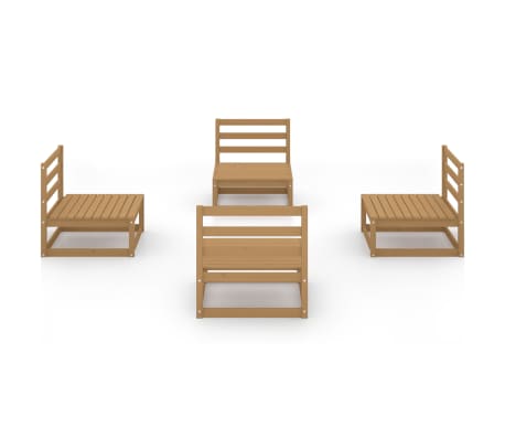 vidaXL 4-tlg. Garten-Lounge-Set Honigbraun Massivholz Kiefer