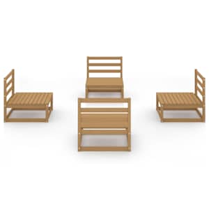 vidaXL 4-tlg. Garten-Lounge-Set Honigbraun Massivholz Kiefer