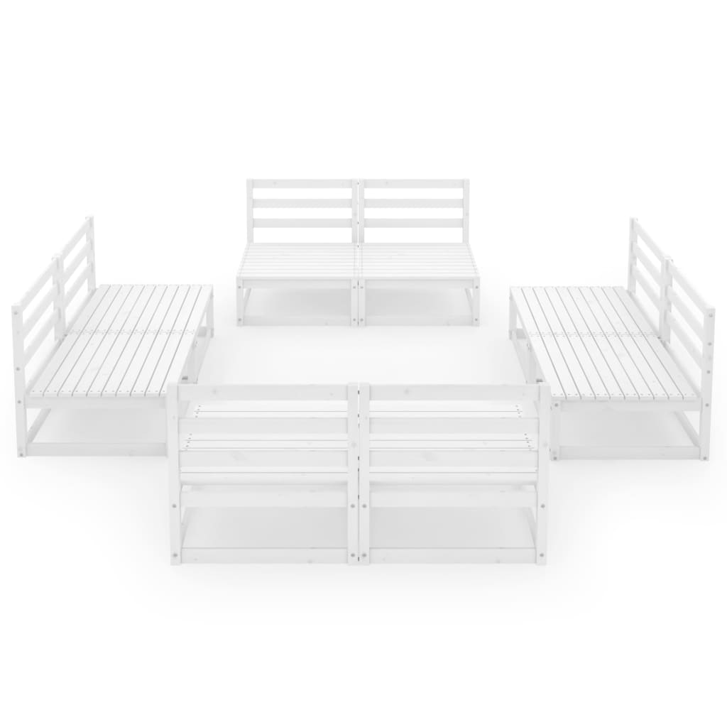 

vidaXL 8-delige Loungeset massief grenenhout wit