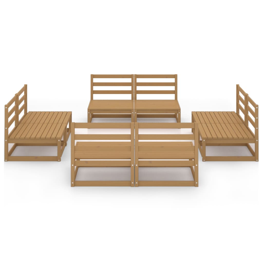 

vidaXL 8-delige Loungeset massief grenenhout honingbruin