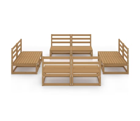 vidaXL Salon de jardin 8 pcs marron miel bois de pin massif