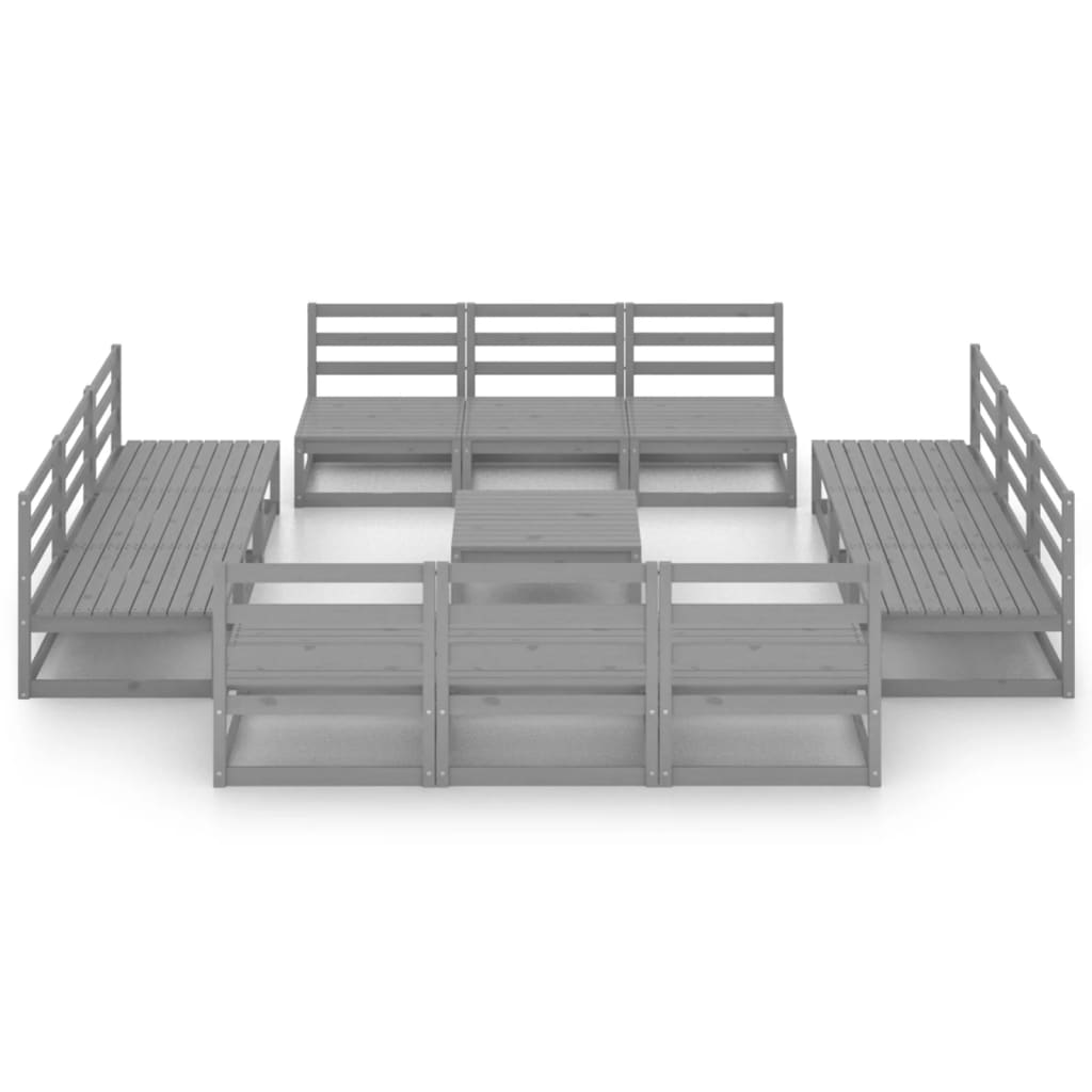 

vidaXL 13-delige Loungeset massief grenenhout grijs