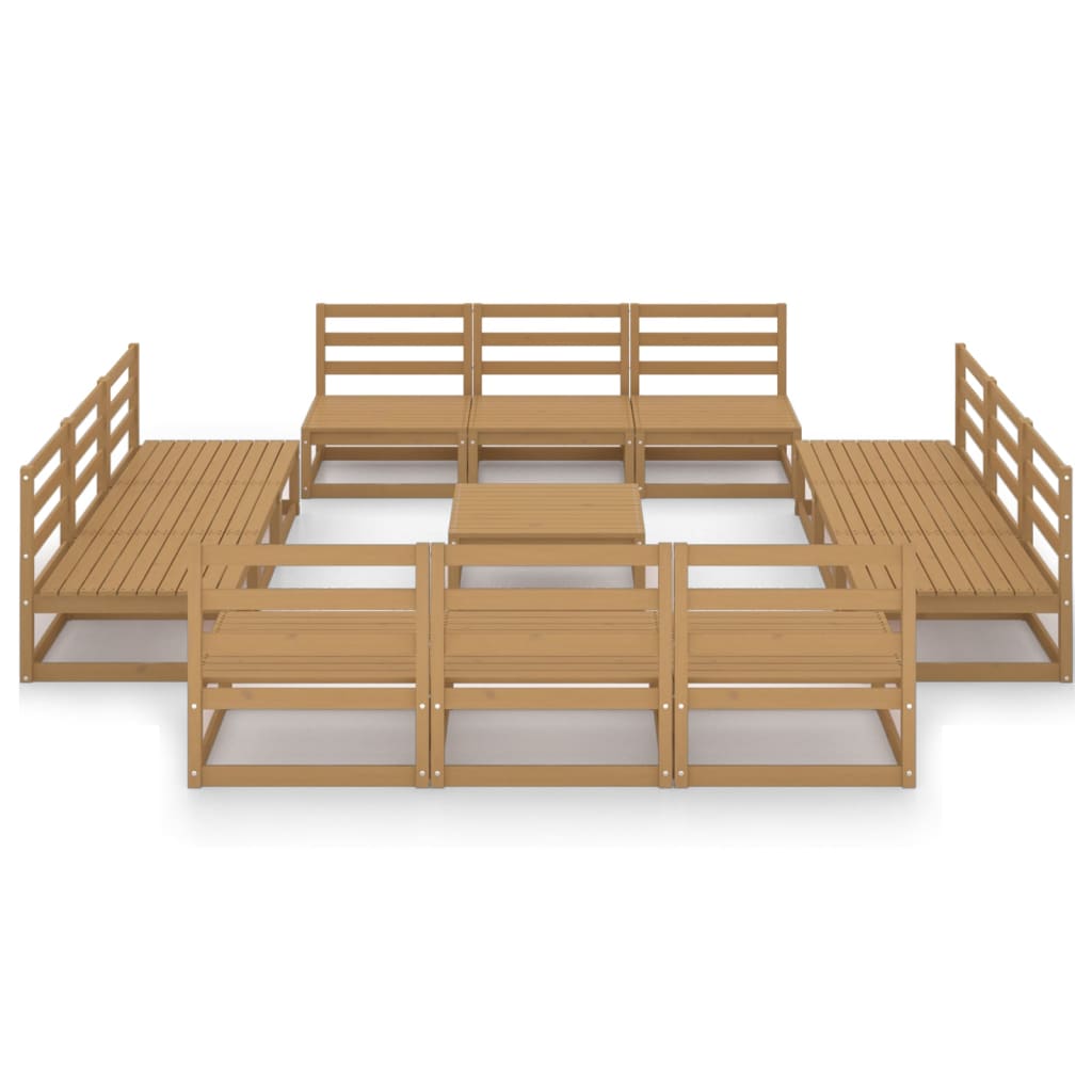 

vidaXL 13-delige Loungeset massief grenenhout honingbruin