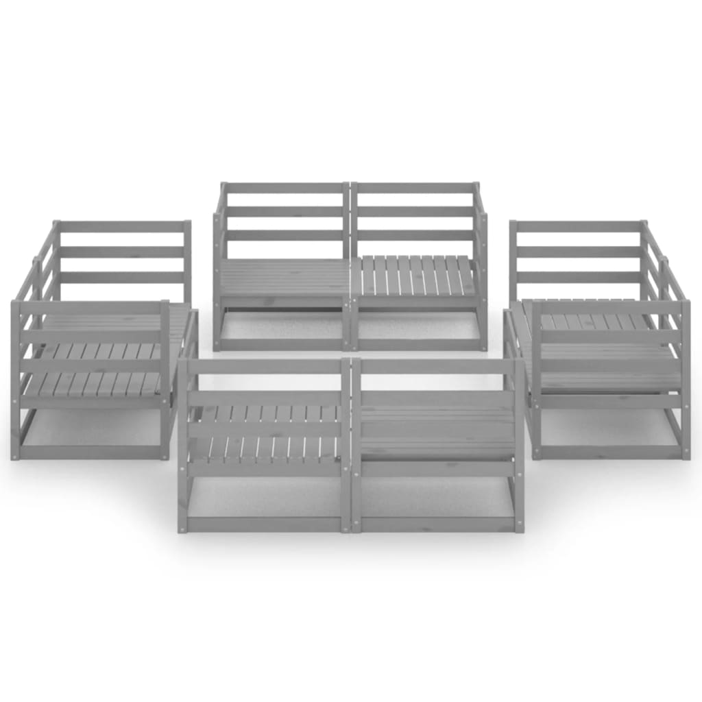 

vidaXL 8-delige Loungeset massief grenenhout grijs